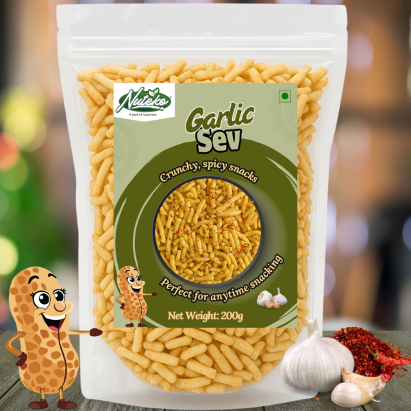 Garlic Sev – Spicy & Crispy Indian Snack- 200GM