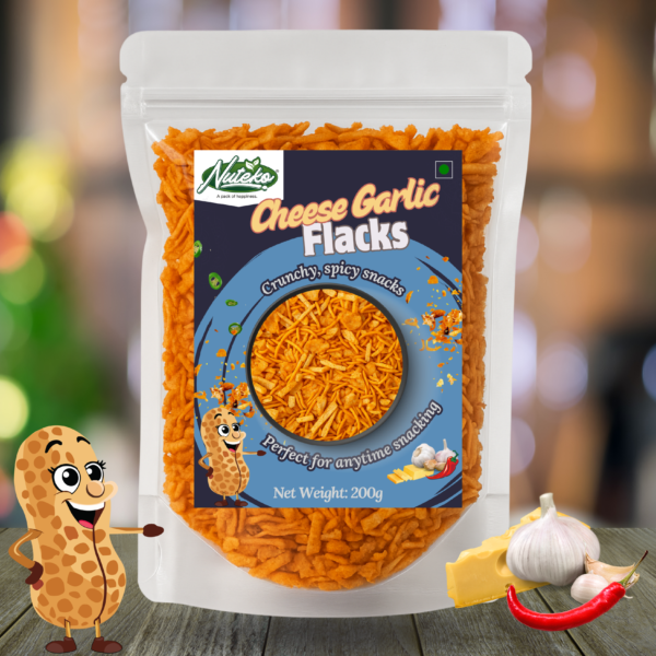  Cheese Garlic Flakes – Crispy Snack with Bold Flavour- 200GM