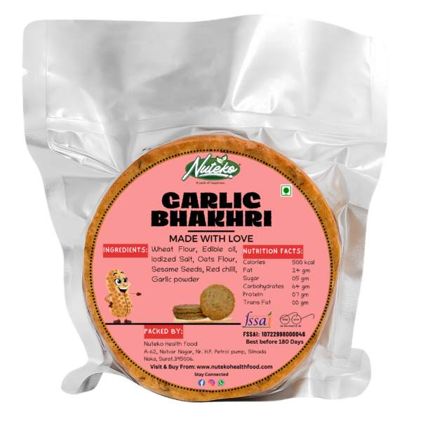 Garlic Bhakhri – Roasted Snack with a Garlicky Punch- 200GM